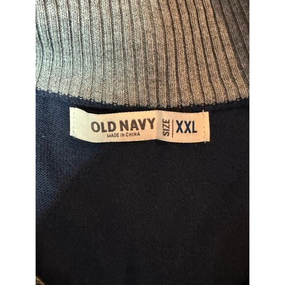 Old Navy Collard Quarter Zip Sweater Navy Blue Size 2XL - Picture 3 of 3